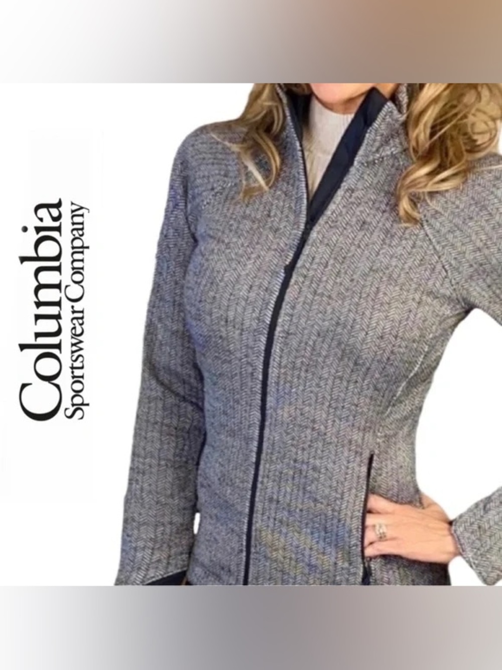 EUC Small Columbia  Got It Women's Gray Zip-Front Performance Jacket